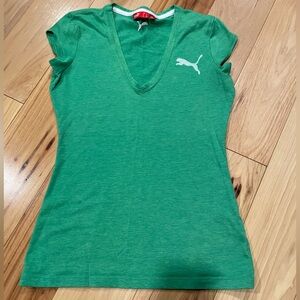 Puma Women's Short Sleeve Fitted Tee in Green